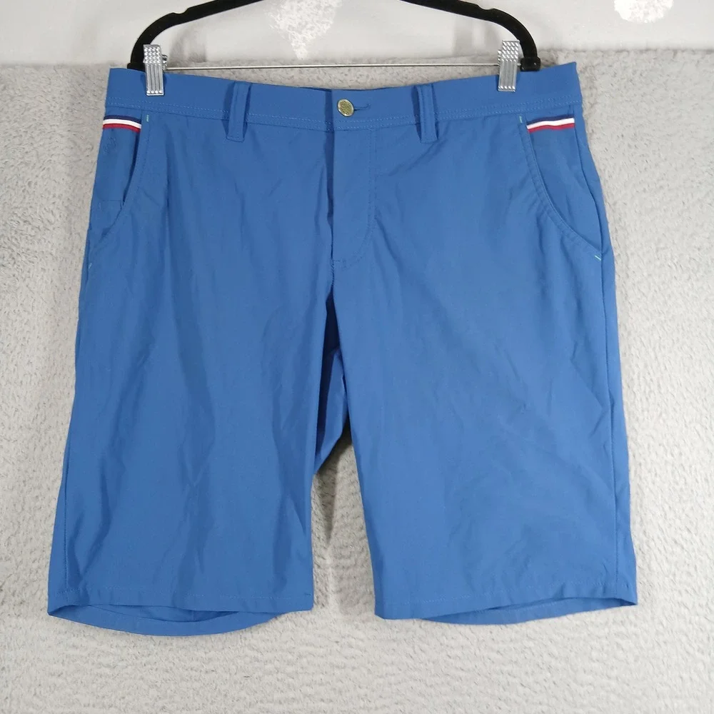 Alberto Golf Shorts Tech‎ Stretch Water Repellent Blue Men Size 36 EUC